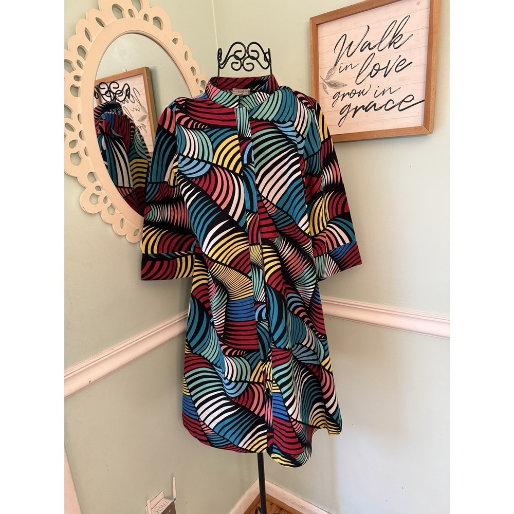 ZURI‎ Dress 100% Cotton Button Down Shirtdress S With Pockets